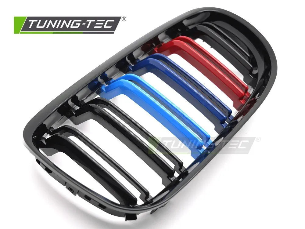 Grile GLOSSY BLACK TRI-COLOUR DOUBLE BAR pentru BMW E90/E91 LCI 09-11 - GRBMI0