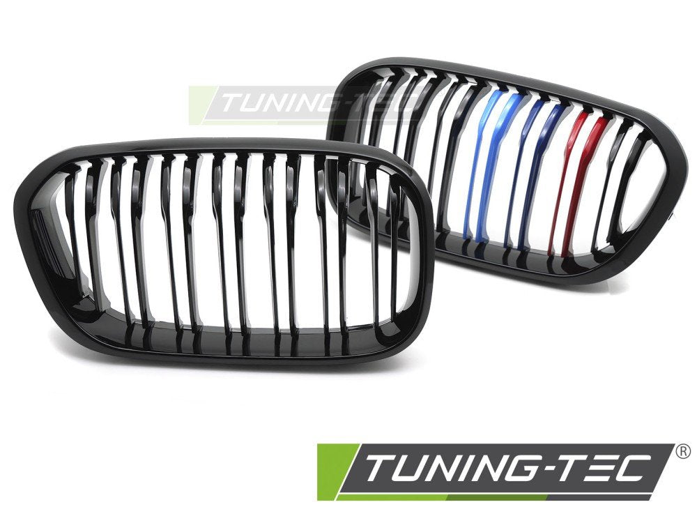 Grile GLOSSY BLACK TRI-COLOUR DOUBLE BAR pentru BMW F20 / F21 LCI - GRBMG5