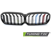 Grile GLOSSY BLACK TRI-COLOUR DOUBLE BAR pentru BMW G30 / G31 LCI - GRBMN1