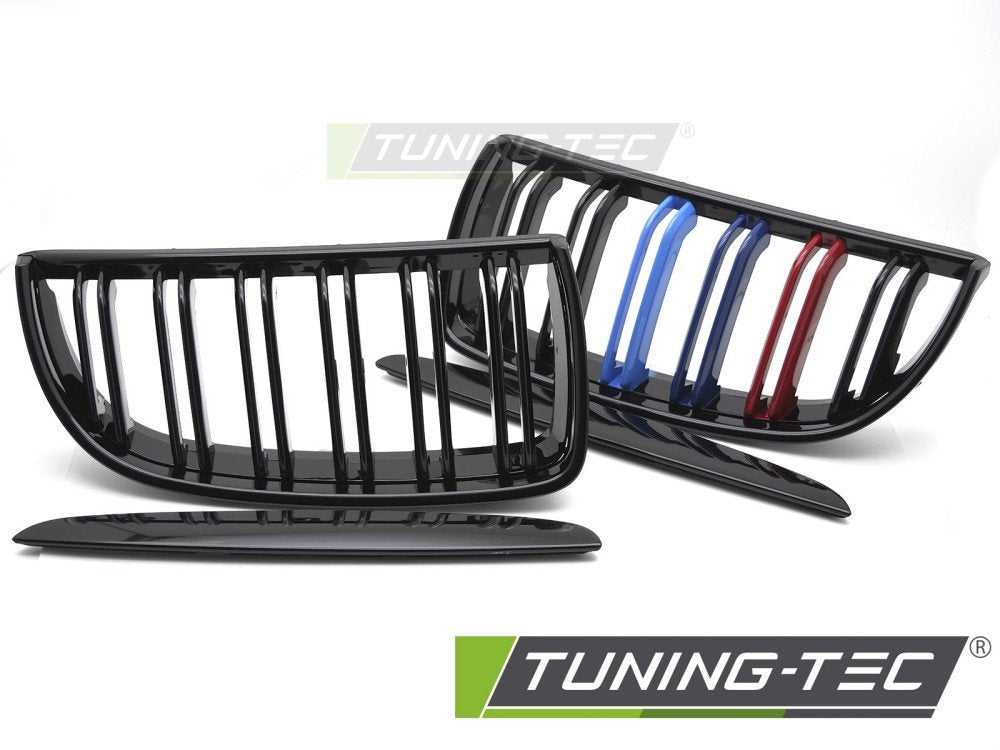 Grile GLOSSY BLACK TRI-COLOUR DOUBLE BLACK pentru BMW E90 / E91 05-08 - GRBMH3