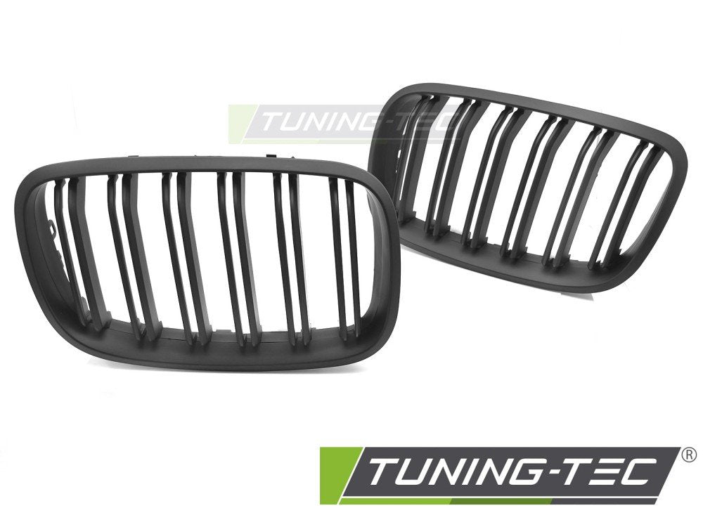Grile MATT BLACK DOUBLE BAR pentru BMW X5 E70 07-13 / X6 E71 08-14 - GRBMO4