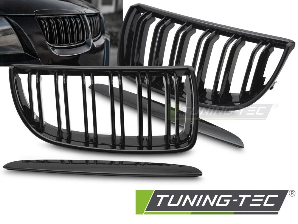Grile SPORT Bara Dubla Negru Lucios pentru BMW E90 / E91 05-08 - GRBMH1