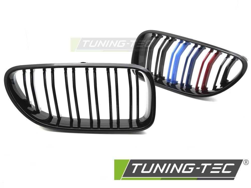 Grile SPORT NEGRU LUCIOS TRI-COLOUR DOUBLE BAR pentru BMW F12 / ... - GRBMT0