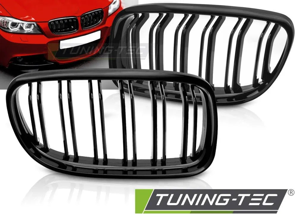 Grile față SPORT Bara Dubla Negru Lucios pentru BMW E90/E91 LCI 09-11 - GRBMH8