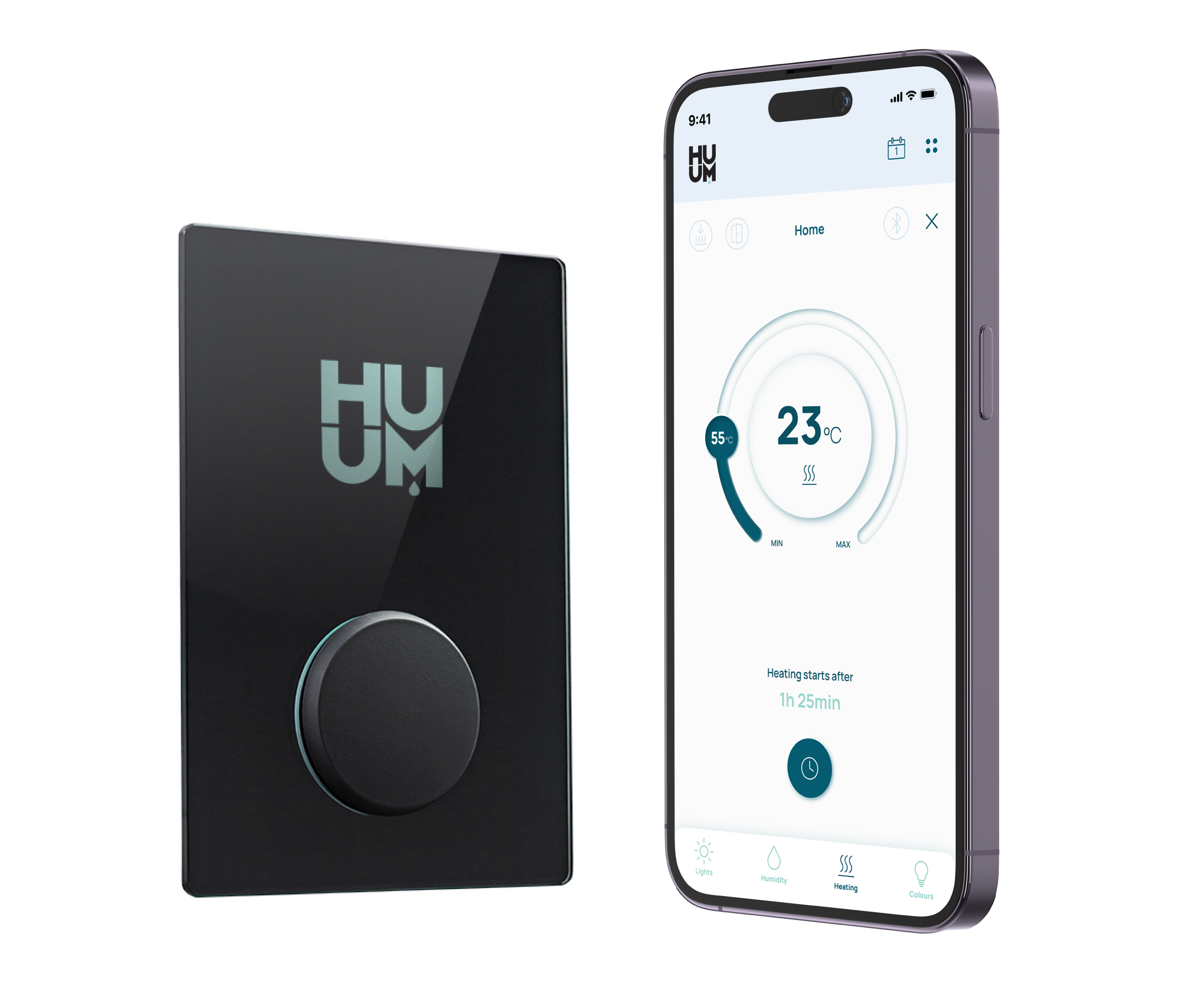 Panou de comanda sauna HUUM UKU WIFI GLASS BLACK