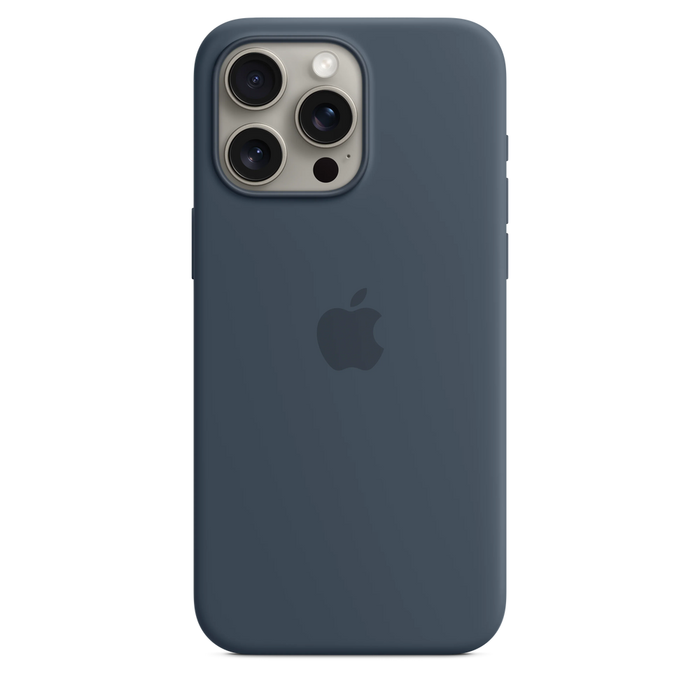 Cumpara Husa de protectie Apple cu MagSafe pentru iPhone 15 Pro Max, Silicon, Storm Blue de la Mesterul Minune