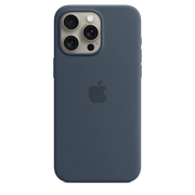 Cumpara Husa de protectie Apple cu MagSafe pentru iPhone 15 Pro Max, Silicon, Storm Blue de la Mesterul Minune