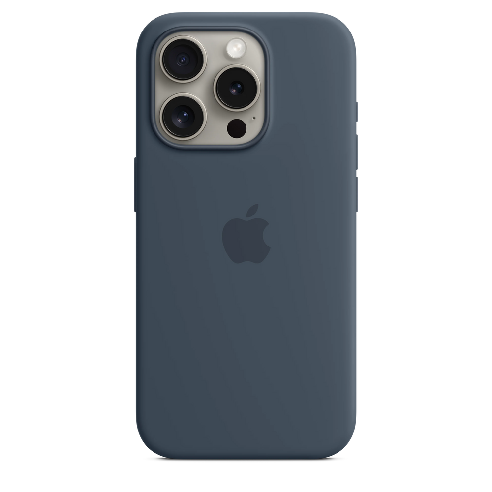 Cumpara Husa de protectie Apple cu MagSafe pentru iPhone 15 Pro, Silicon, Storm Blue de la Mesterul Minune