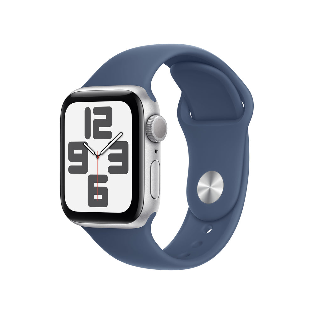 Cumpara Apple Watch SE GPS, 40mm Silver Aluminium Case, Denim Sport Band - S/M de la Mesterul Minune