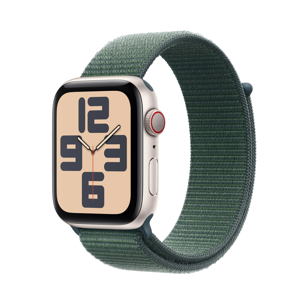 Cumpara Apple Watch SE GPS + Cellular, 44mm Starlight Aluminium Case, Lake Green Sport Loop de la Mesterul Minune