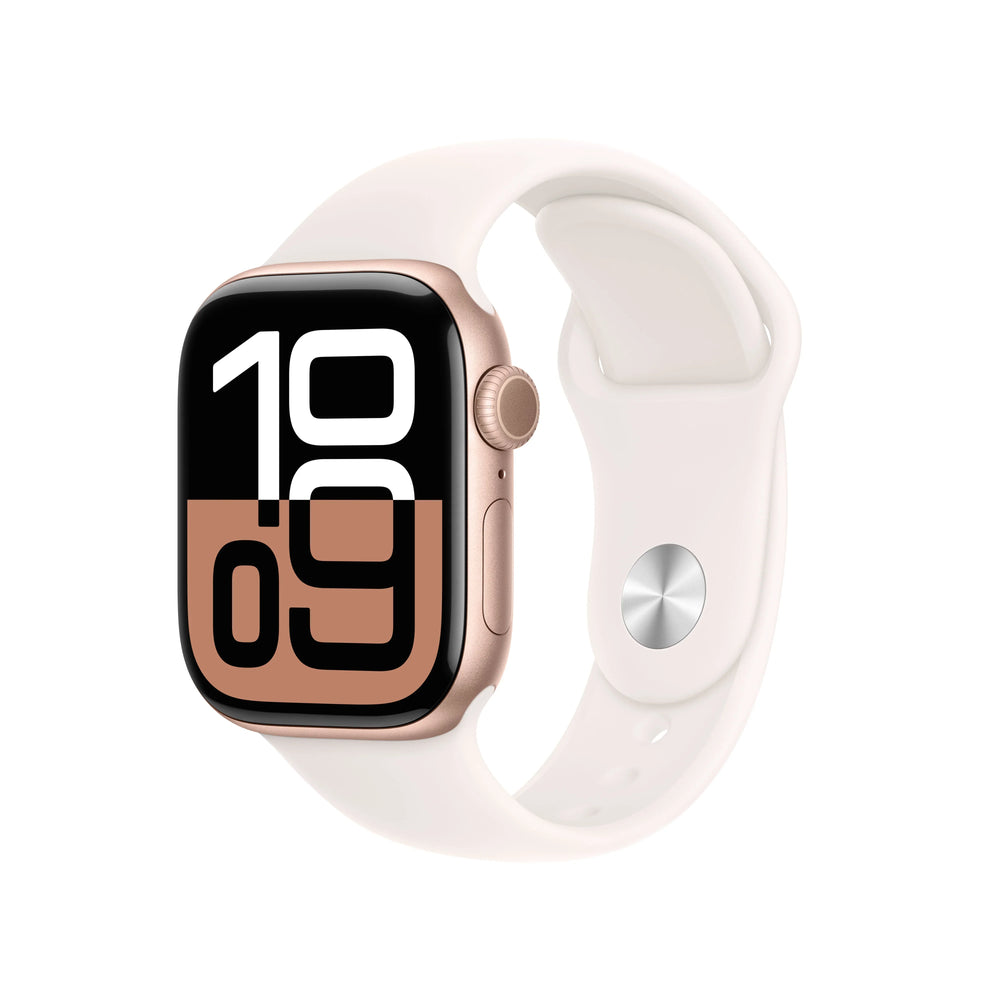 Cumpara Apple Watch Series 10 GPS, 42mm Rose Gold Aluminium Case, Light Blush Sport Band - M/L de la Mesterul Minune