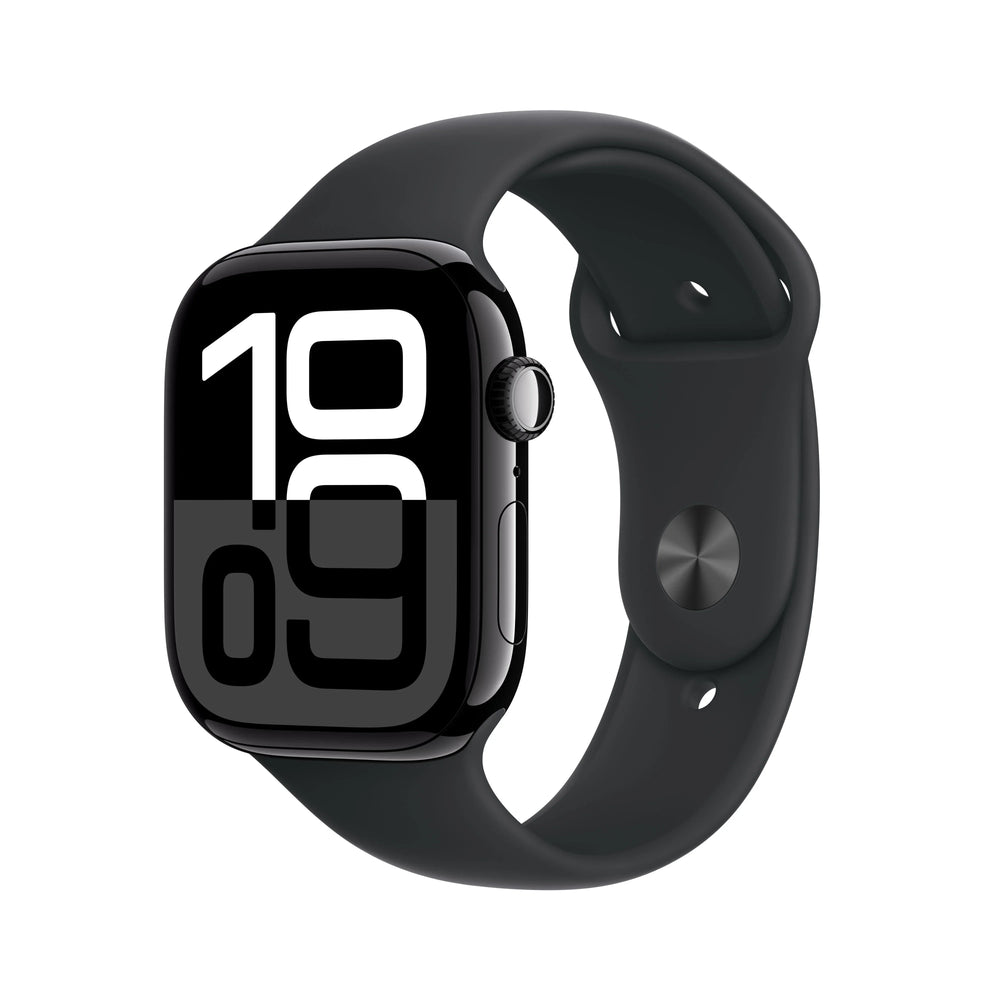 Cumpara Apple Watch Series 10 GPS, 46mm Jet Black Aluminium Case, Black Sport Band - S/M de la Mesterul Minune