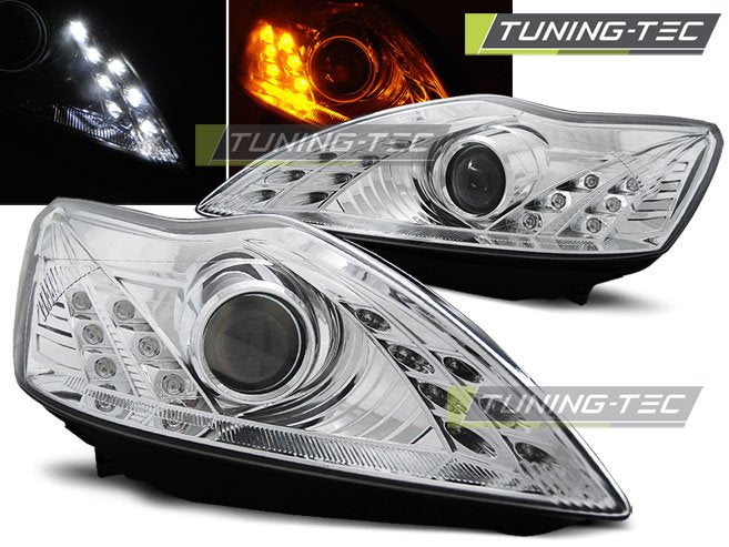 Faruri cu Daylight Chrome pentru Ford Focus 02.08-10 Tuning-Tec - LPFO49
