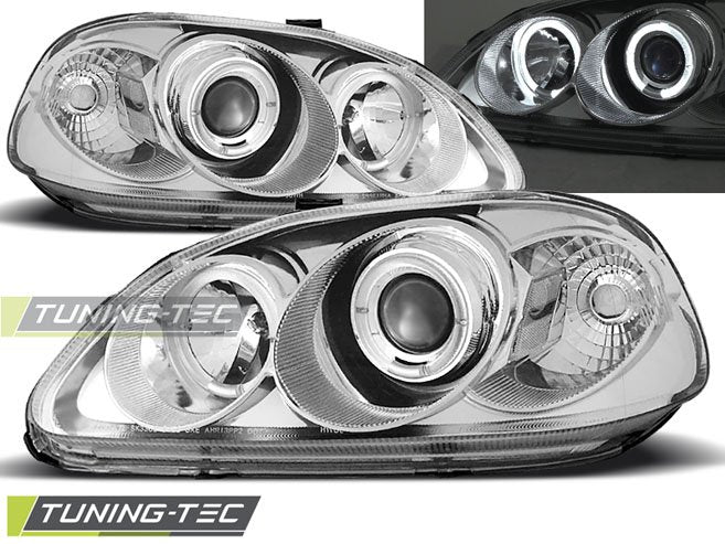 Faruri cu Angel Eyes Negru pentru Honda Civic 09.95-02.99 Tuning-Tec - LPHO04