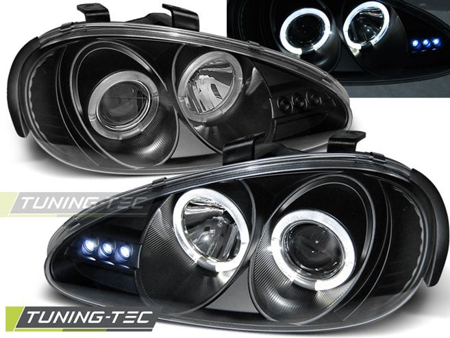Faruri cu Angel Eyes/Negru pentru Mazda MX3 91-98 Tuning-Tec - LPMA02