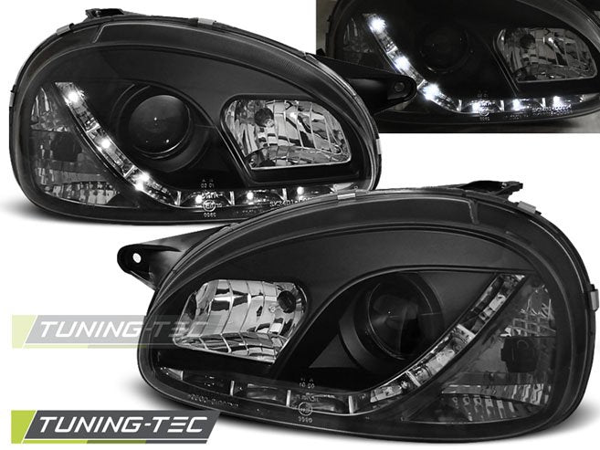 Faruri cu Daylight Negri pentru Opel Corsa B 02.93-10.00 Tuning-Tec - LPOP56