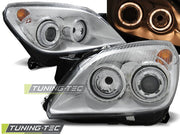 Faruri pentru Opel Astra H 03.04-09 Angel Eyes Chrome Tuning-Tec - LPOP71