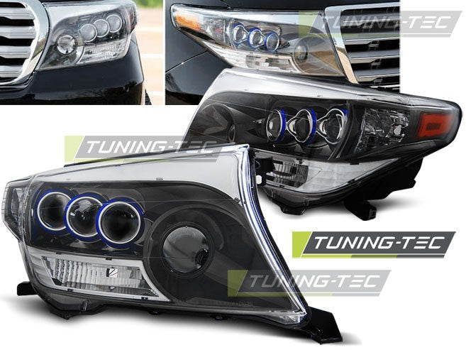 Faruri cu Proiector Negri Chrome pentru Toyota Land Cruiser Tuning-Tec - LPTO23