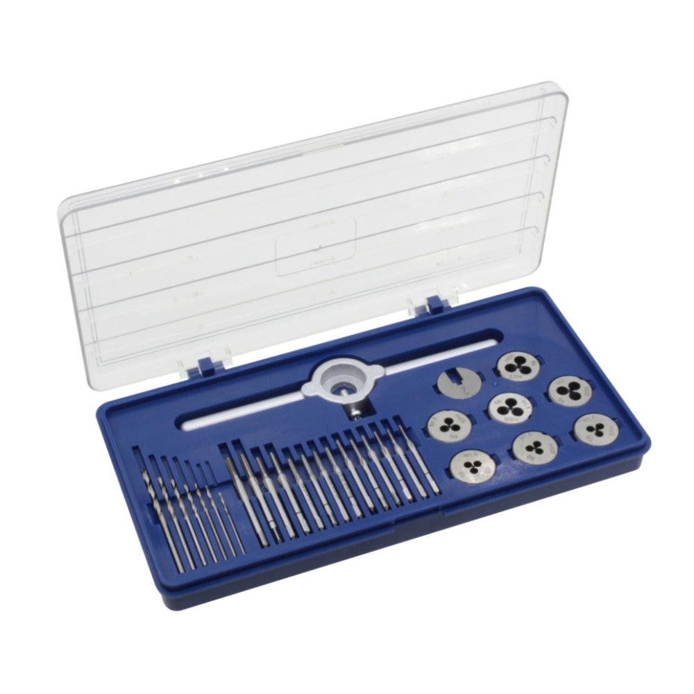 Donau Elektronik MGS1025, set combinat pentru taiere, HSS, filiere, tarozi, burghie si suporti