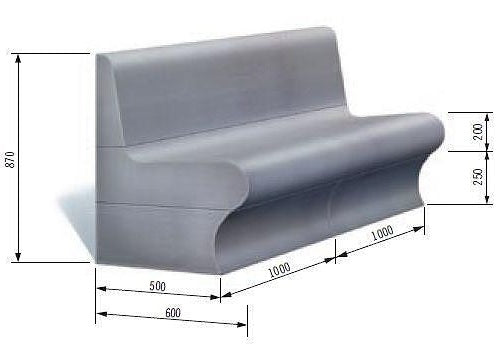 Bancheta EPS hammam cu spatar inclinat 100x87x60 cm