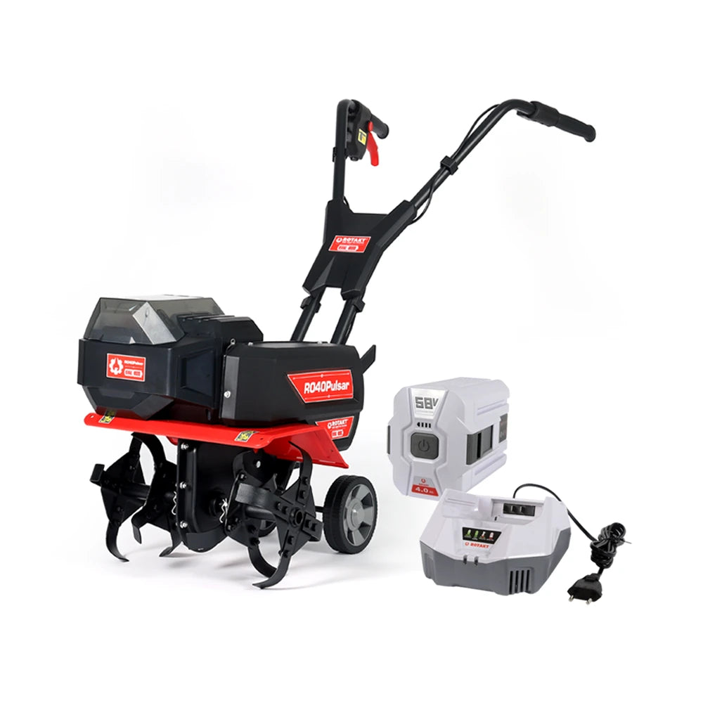 Cumpara Pachet Motocultor Rotakt Pulsar RO40 cu 1 acumulator de 4Ah și stație de încărcare de la Mesterul Minune
