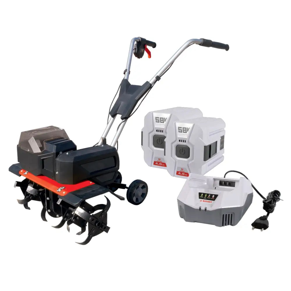 Pachet Motocultor Rotakt Pulsar RO40 cu 2 acumulatori de 4Ah și stație de încărcare