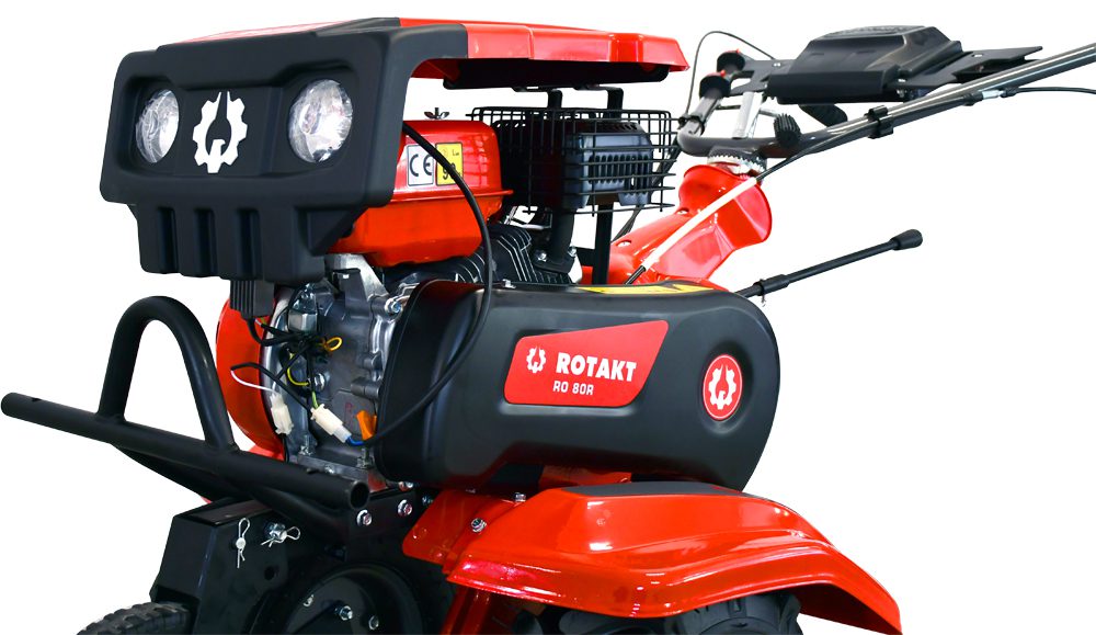 Motocultor Rotakt Cerber RO80R cu capotă, 7 CP, benzină, Lățime de lucru 560-830 mm
