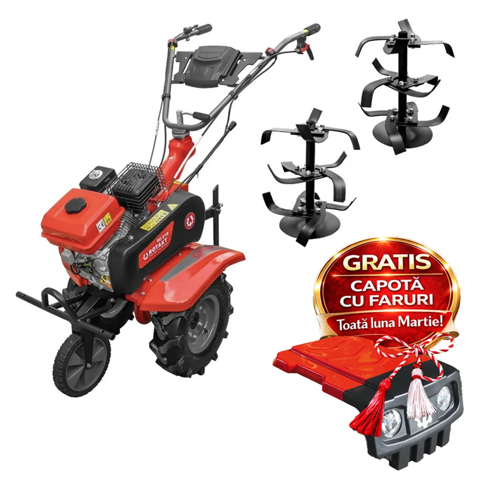 Cumpara Motocultor Rotakt Centaur RO81R, Capota cu Faruri Inclusa, Benzină, 7 CP de la Mesterul Minune