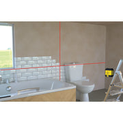 Stanley STHT77498-1, nivela laser cubix cu linie in cruce, lumina rosie, auto-nivelare, prindere cu clema, QuickLink, raza actiune 12m, include 2 baterii AA, clema si husa