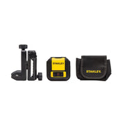 Stanley STHT77498-1, nivela laser cubix cu linie in cruce, lumina rosie, auto-nivelare, prindere cu clema, QuickLink, raza actiune 12m, include 2 baterii AA, clema si husa