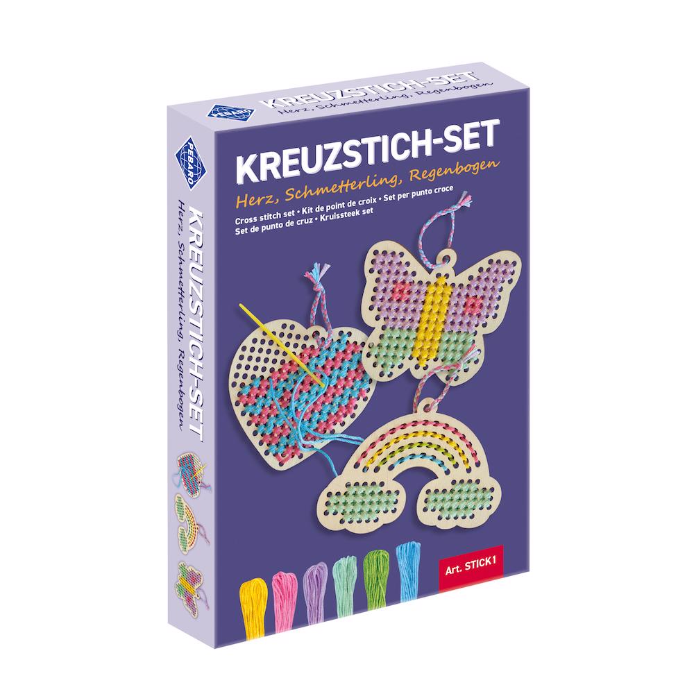 Cumpara acum Set creativ broderie: Inima, fluture, curcubeu, Pebaro STICK1 de la Mesterul Minune