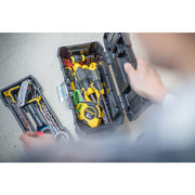 Stanley STST1-75515, essential, cutie pentru scule cu doua organizatoare pe capac si tava detasabila, inchizatoare metalica, 7.60 litri, (12.5 inch) 320x188x132mm
