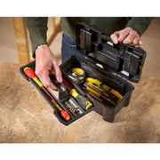 Stanley STST1-75515, essential, cutie pentru scule cu doua organizatoare pe capac si tava detasabila, inchizatoare metalica, 7.60 litri, (12.5 inch) 320x188x132mm