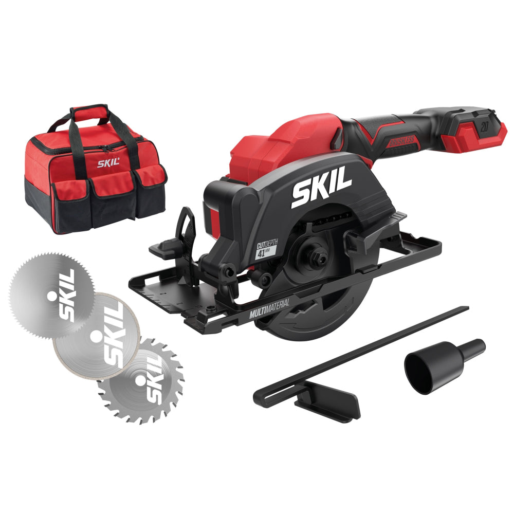 SKIL 3540 FA Mini fierastrau cu acumulator „Compact brushless“, turatie 6000 /min, 3 discuri de schimb si geanta de transport, doar corpul