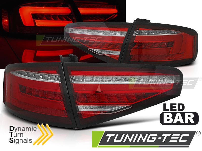 Stopuri LED BAR RED WHITE SEQ Tuning-Tec pentru AUDI A4 B8 12-15 SEDAN - LDAUH3