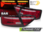 Stopuri LED BAR RED WHITE SEQ pentru AUDI A5 11-16 CU BECURI OEM - LDAUJ9