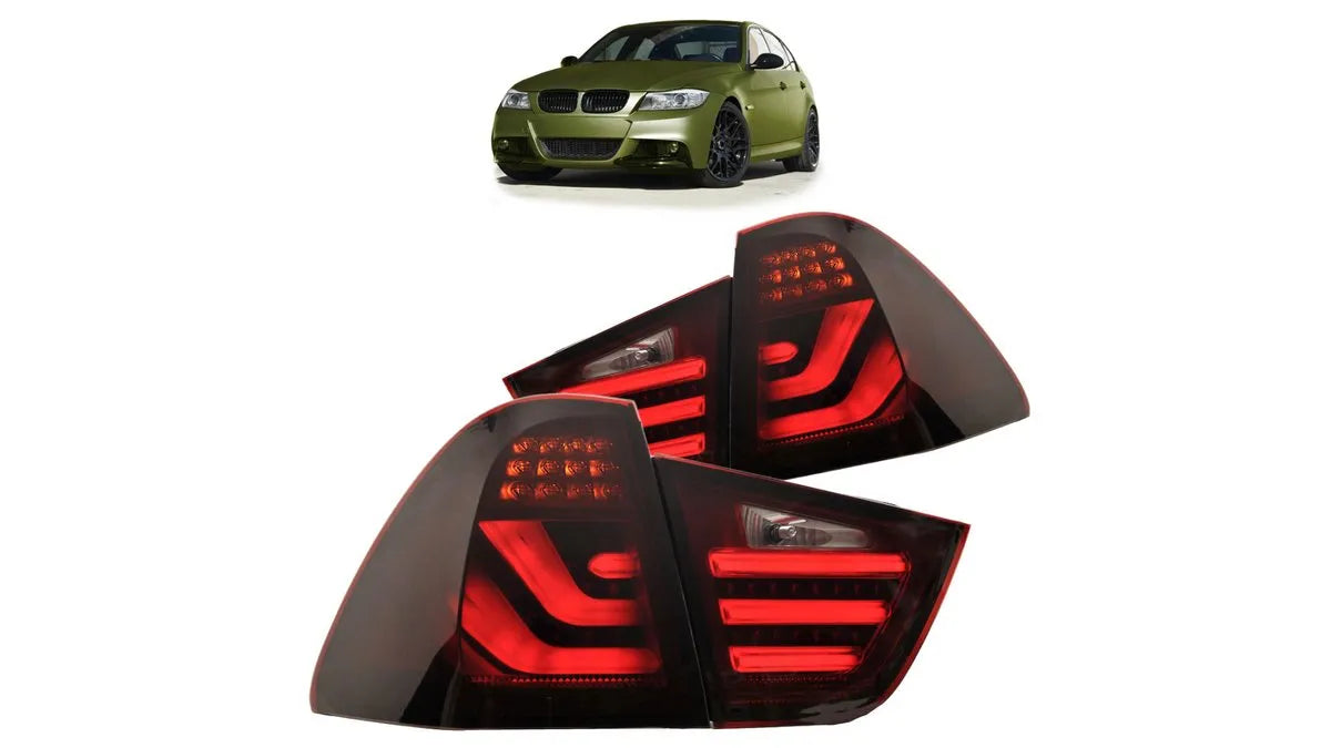 Stopuri LED BAR spate rosii fumurii pentru BMW Seria 3 E91 - AM-TLIBM0049
