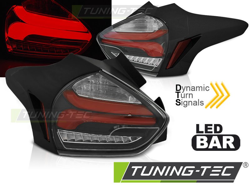 Stopuri LED BLACK RED Tuning-Tec pentru FORD FOCUS 3 15-18 HATCHBACK - LDFO69