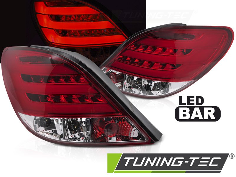 Stopuri LED RED WHITE BAR pentru PEUGEOT 207 3D/5D 05.06-06.09 - LDPE25