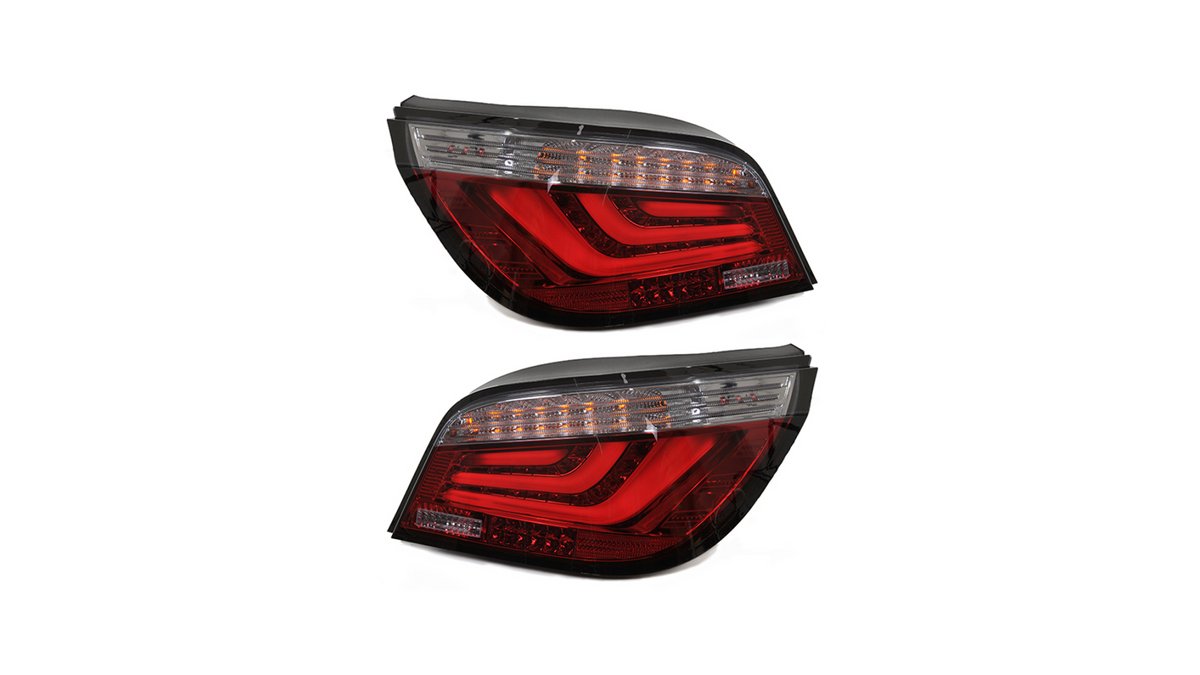Stopuri LED spate rosii fumurii pentru BMW Seria 5 E60 - AM-TLIBM0028
