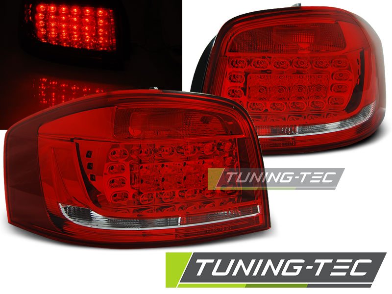 Stopuri rosu-alb cu led pentru Audi A3 2008-2012 Tuning-Tec - LDAUB6