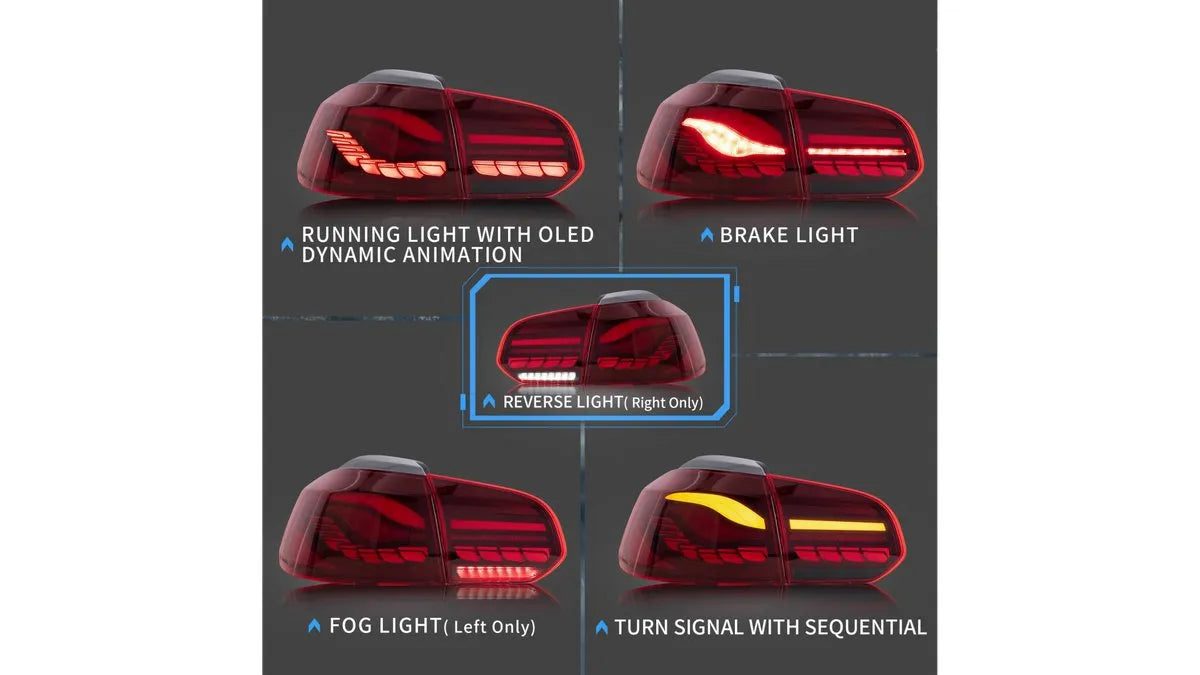 Stopuri spate dinamice LED rosii pentru Volkswagen Golf VI - AM-TLIWW0015
