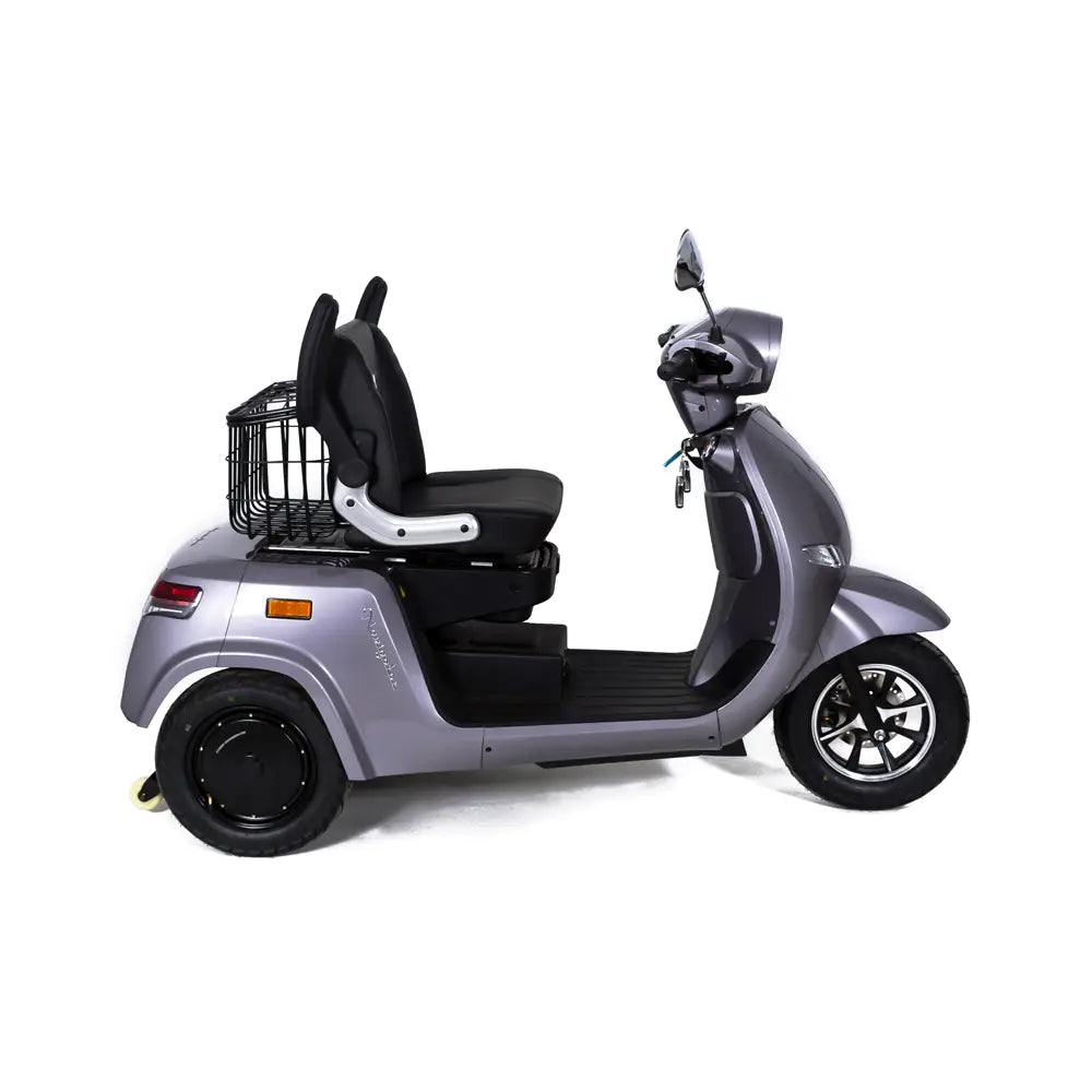 Triciclu Electric Rotakt Navigator cu Doua Motoare De 400W Viteză 25 km/h Autonomie 80 km Baterie plumb-acid 60V 20Ah Greutate maximă 300kg, Fără permis