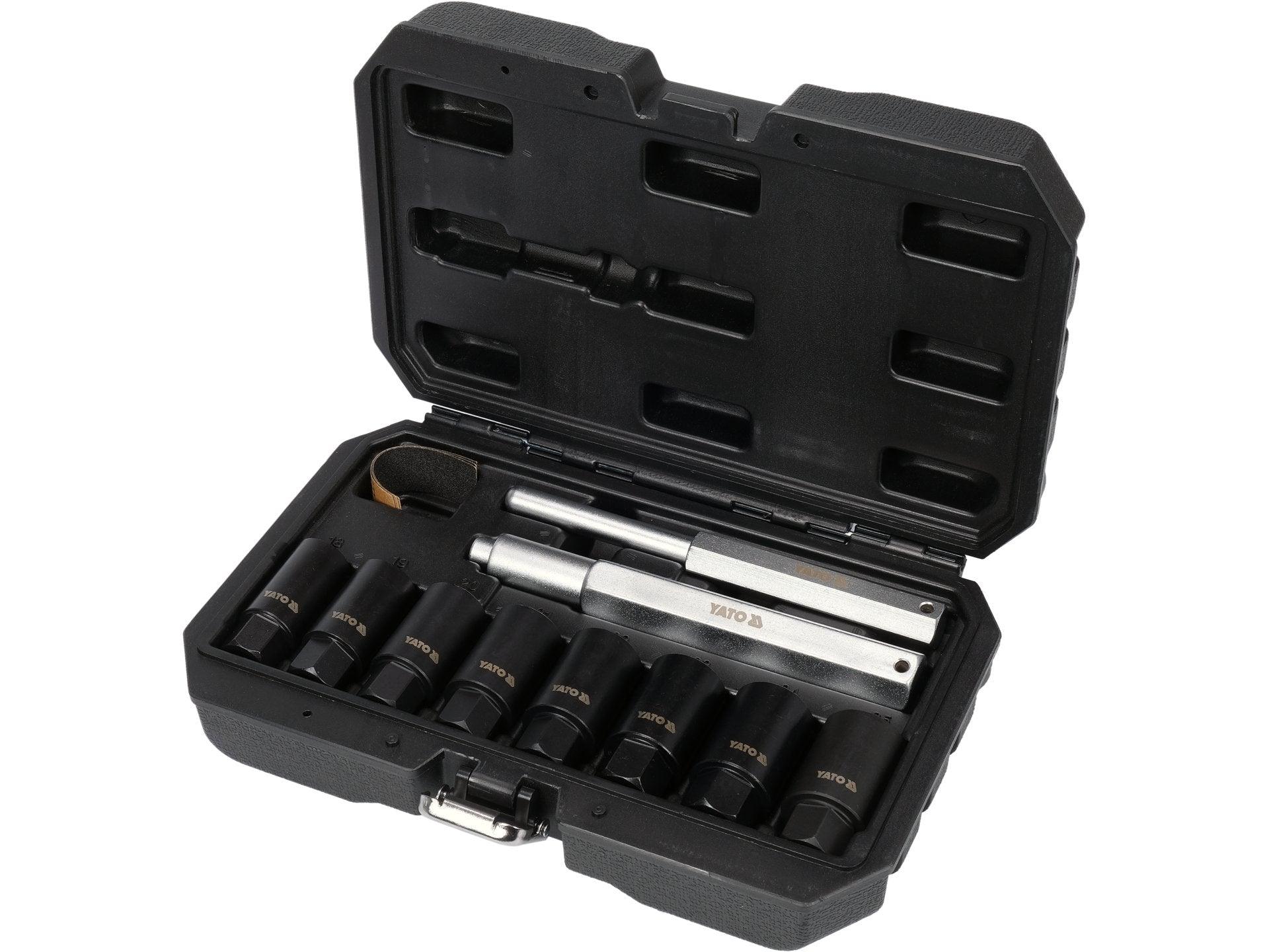 SET TUBULARE PENTRU INDEPĂRTAREA ȘURUBURILOR DETERIORATE, 10 PIESE YATO YT-060302