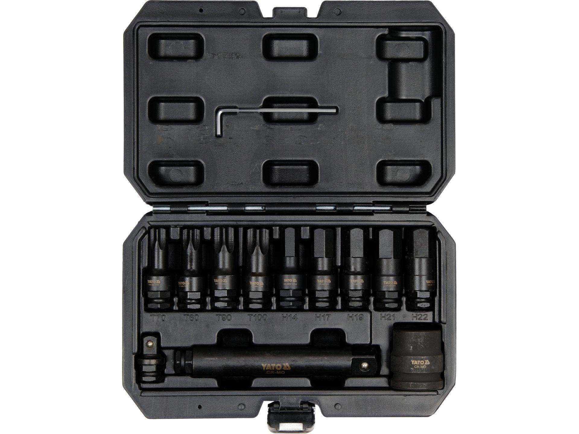 SET BIȚI DE IMPACT, HEXAGONAL ȘI TORX, 3/4'' YATO YT-10655