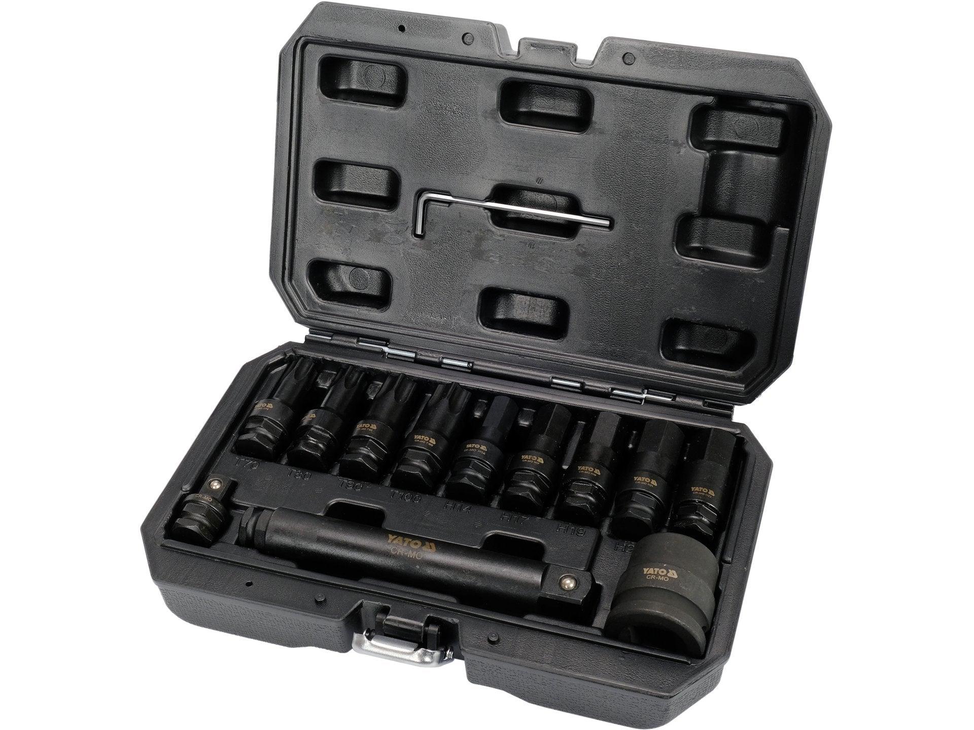 SET BIȚI DE IMPACT, HEXAGONAL ȘI TORX, 3/4'' YATO YT-10655