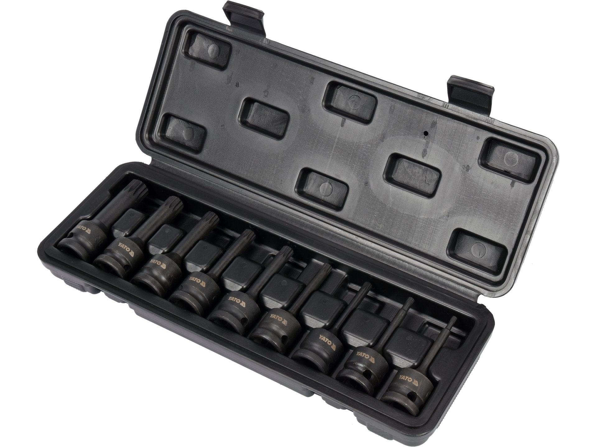 SET BIȚI IMPACT 1/2'', SPLINE, 9 BUC YATO YT-10691