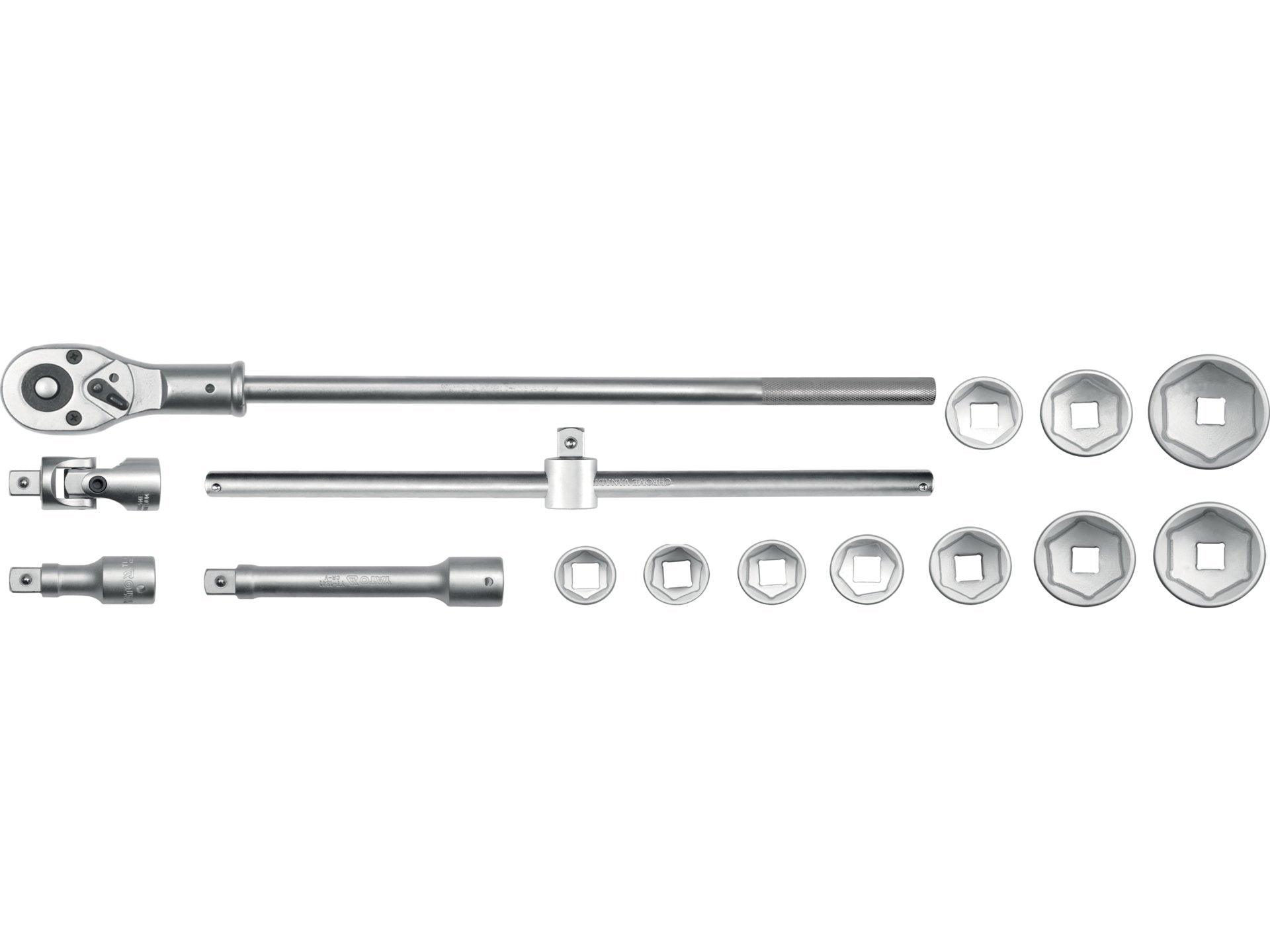 TRUSĂ CHEI TUBULARE CU CLICHET 3/4'', 15 BUC YATO YT-1334