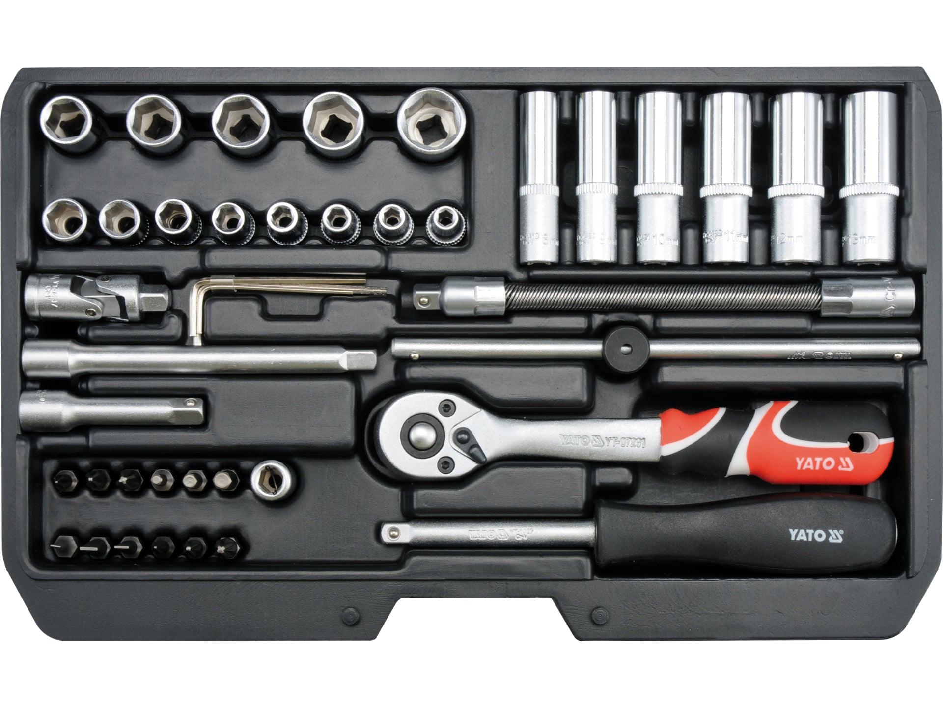 TRUSA TUB.+ANTRENOR 42BUC 1/4"CR-V YATO YT-14481