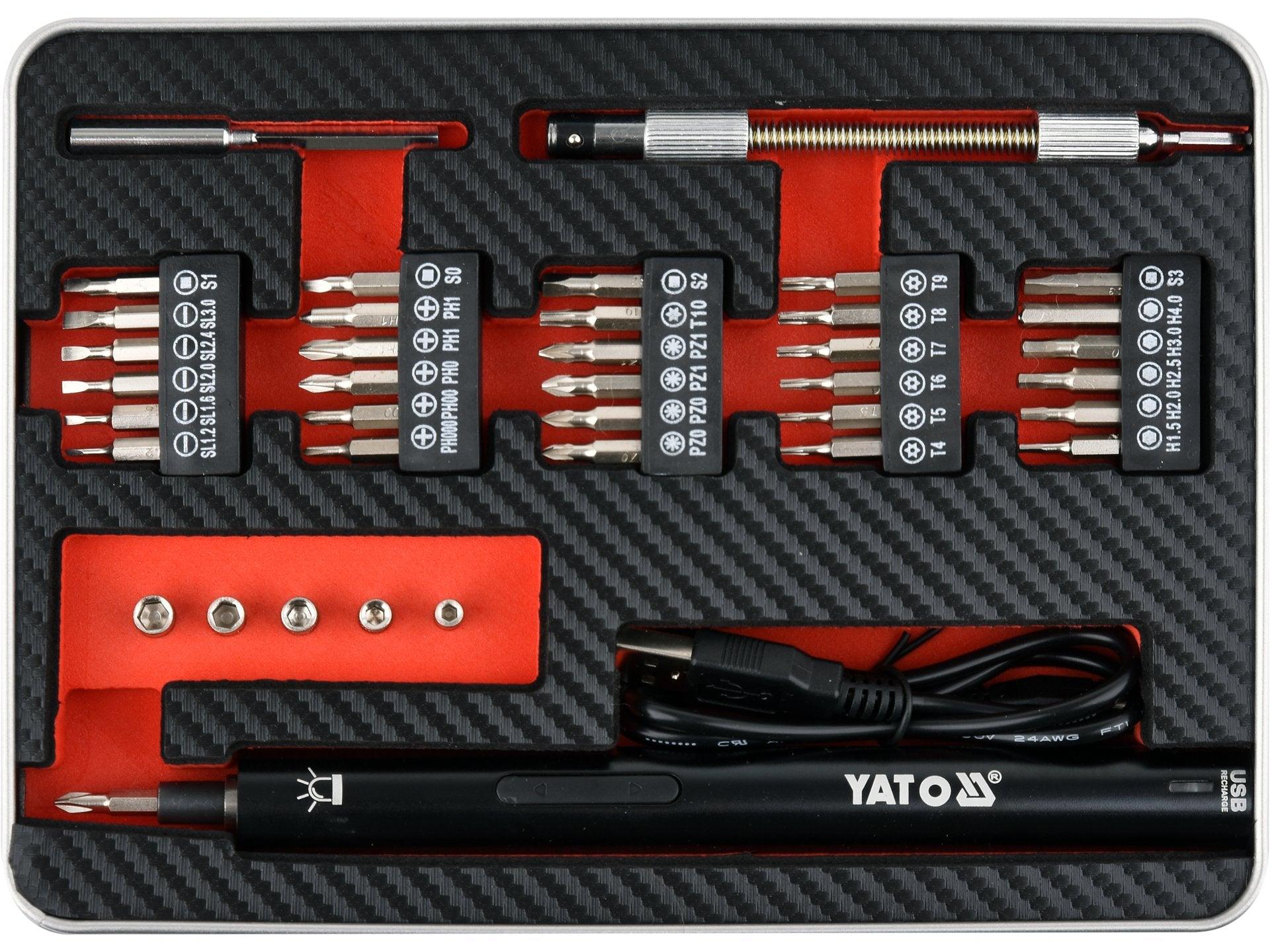 ȘURUBELNIȚĂ PRECIZIE CU ACUMULATOR, 3.6V, 39 PIESE YATO YT-27930